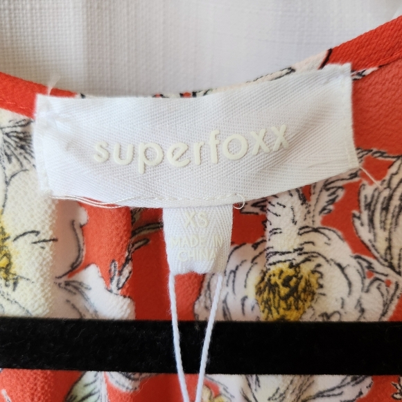New Superfoxx Orange Floral Short Sleeve Wrap Maxi Dress Size XS - Picture 2 of 10